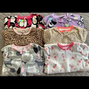 Girls 4T fleece, zip up pajama lot
